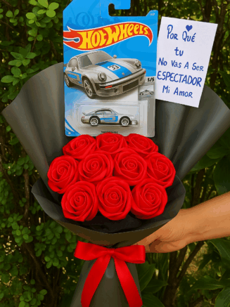 20 Rosas Eternas + 1 Hotwheels