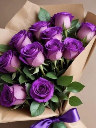 Ramo de 11 rosas moradas